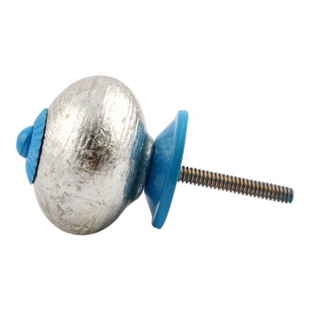 Silver Turquoise Fitting Round Ceramic Knob